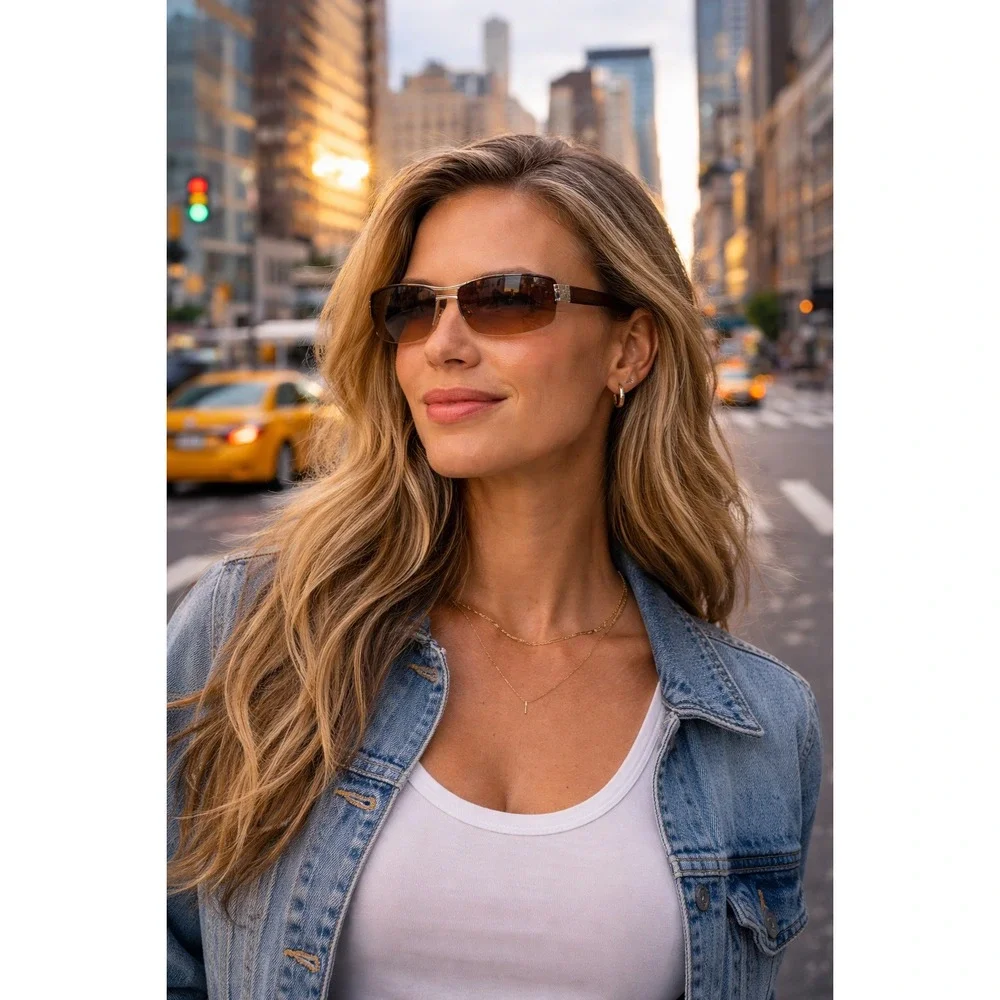 Downtown Summer Vacation Foster Grant VL Gold Brown Gradient Sunglasses‎